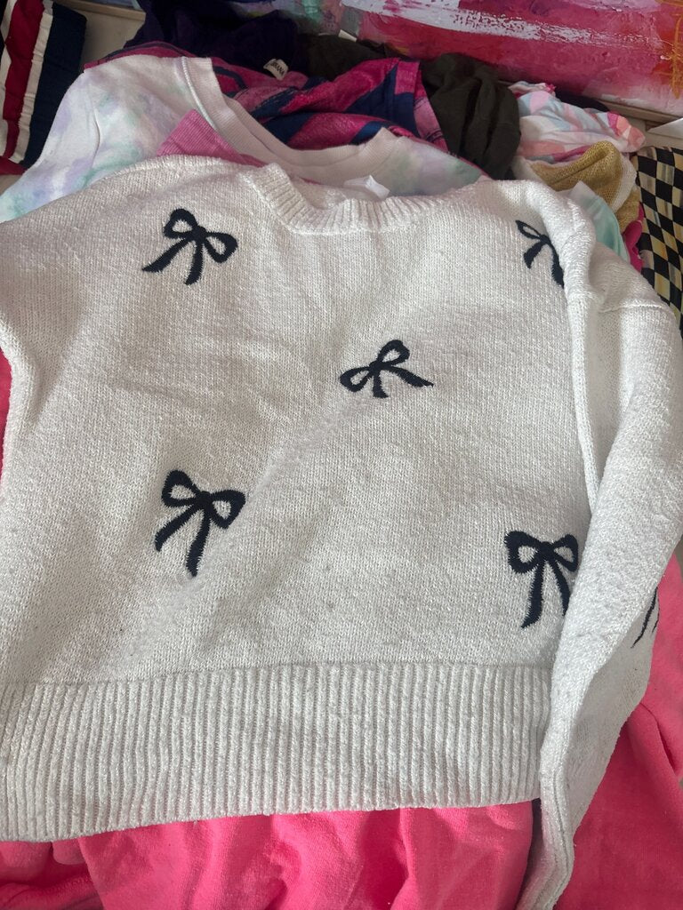 Abercrombie Kids White Sweater with Bow Design