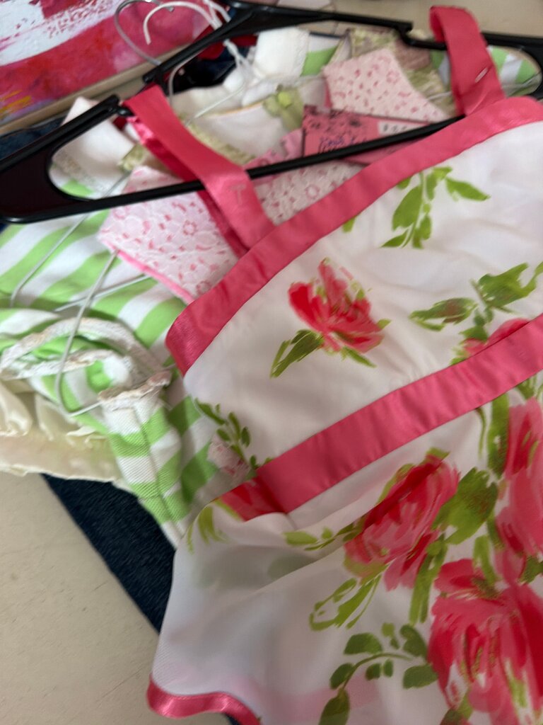 Girls Floral Dress with Pink Straps