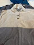 Beige and Gray Ribbed Long Sleeve Henley
