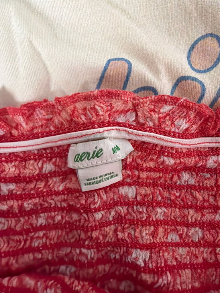 Aerie Red Smocked Dress