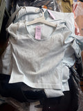 Light Blue Ribbed Short Sleeve Top