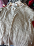 Beige Waffle Knit Short Sleeve Top