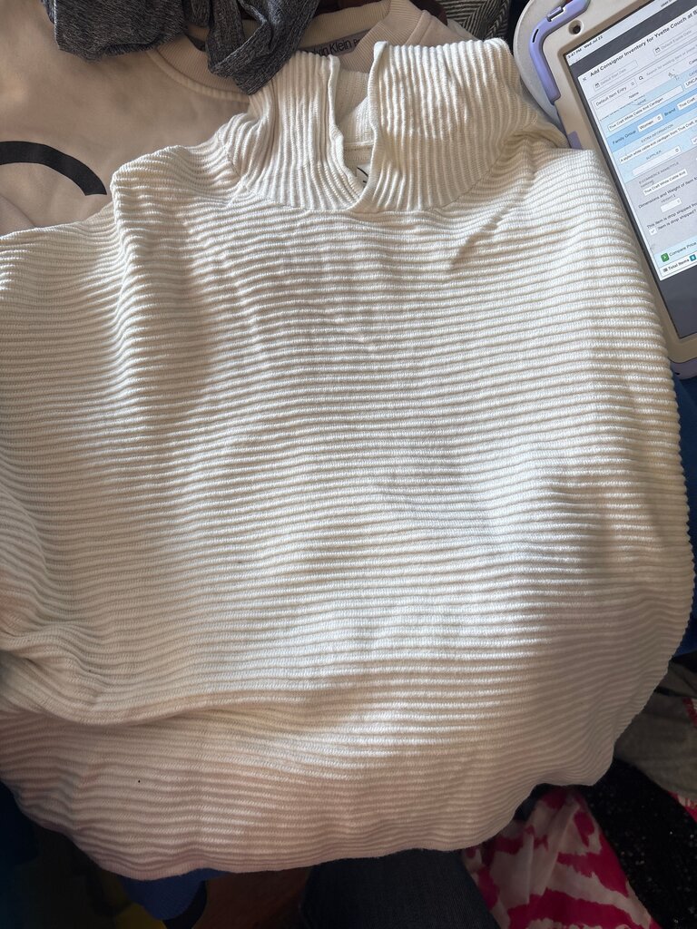 White Ribbed Sweater