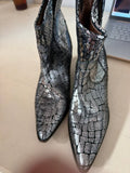 Silver Metallic Ankle Boots