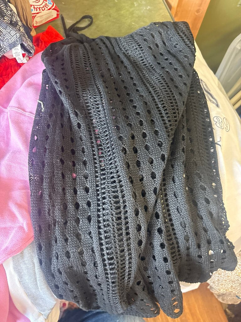 Black Crochet Beach Cover-Up