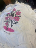 Girls' White Graphic Tee with Ballerina Design