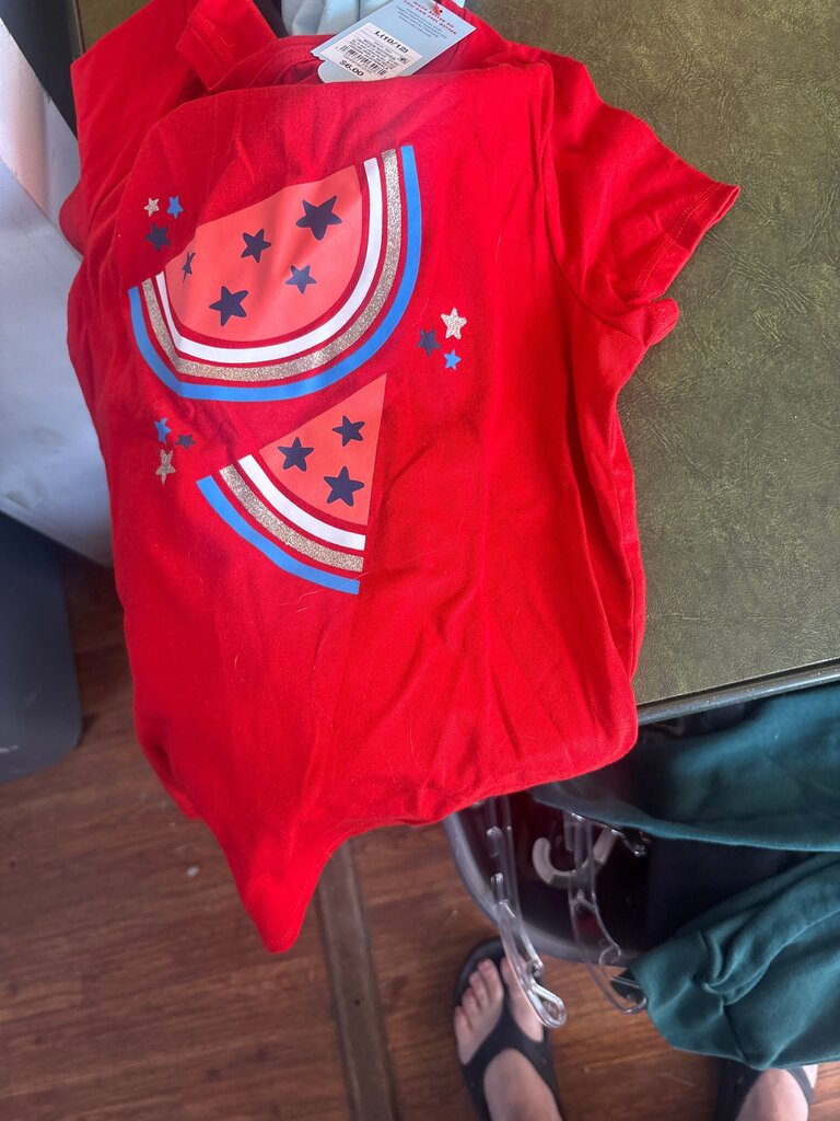 Red Graphic Short Sleeve Bodysuit