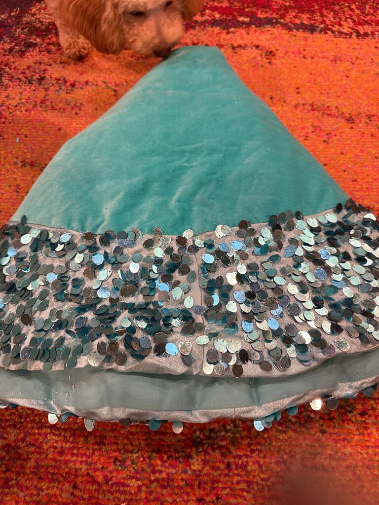 Teal Sequin Table Cover