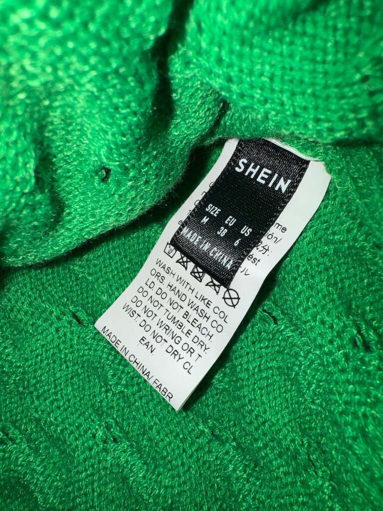 Green Textured Knit Sweater