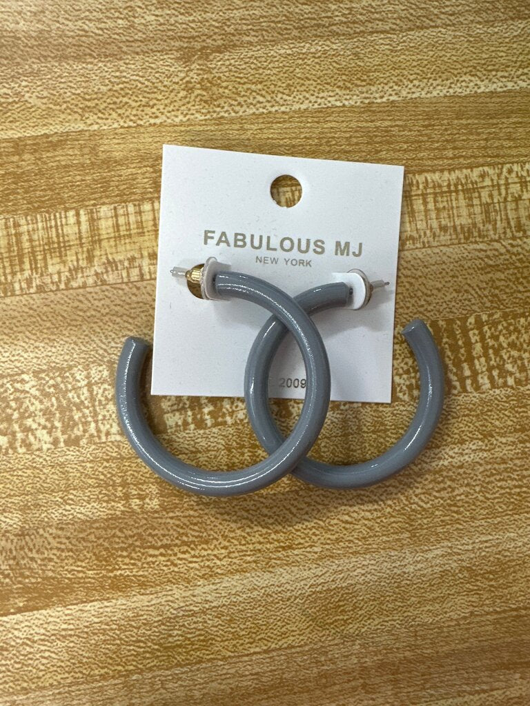 Fabulous MJ Grey Hoop Earrings
