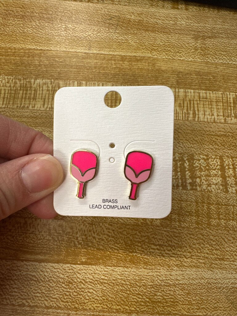 Pink Brass Earrings