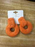 Orange Woven Earrings