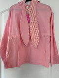 Pink Hooded Top with Gingham Detail