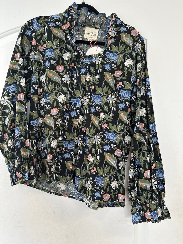 Umgee Floral Print Button-Up Blouse