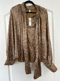 Brown Snakeskin Print Blouse