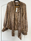 Women's Brown Snakeskin Pattern Blouse