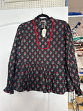 Black Floral Printed Blouse