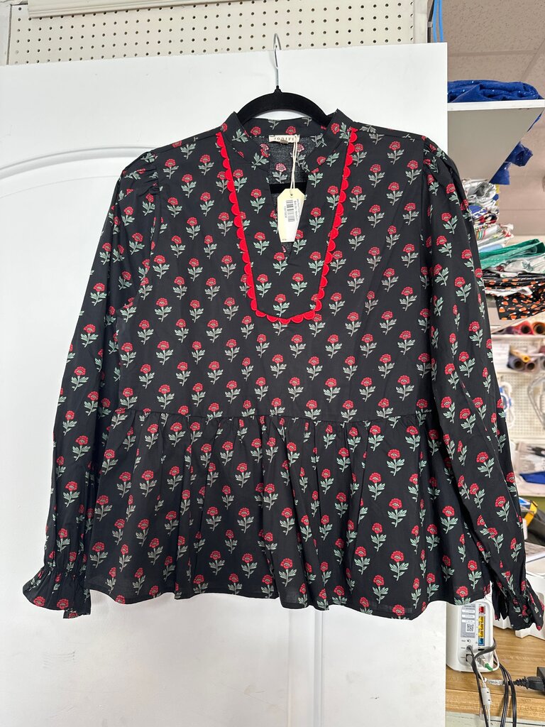 Black Floral Printed Blouse