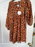 Rust Floral Print Dress