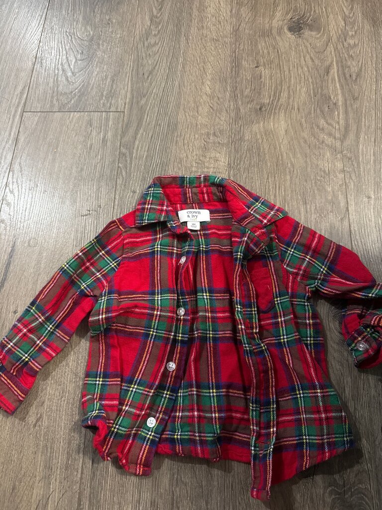 Crown & Ivy Red Plaid Flannel Shirt