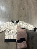Kids Animal Print Sweatshirt and Pants Set