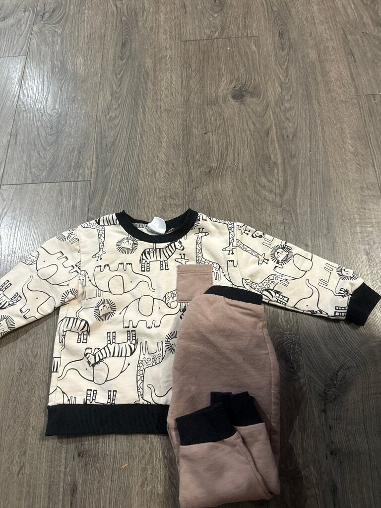 Kids Animal Print Sweatshirt and Pants Set