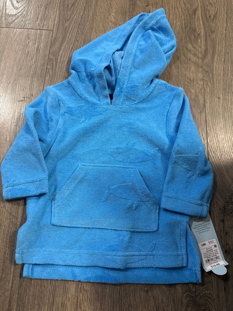Baby Blue Hooded Towel Sweatshirt