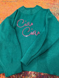 Teal Ciao Graphic Sweater