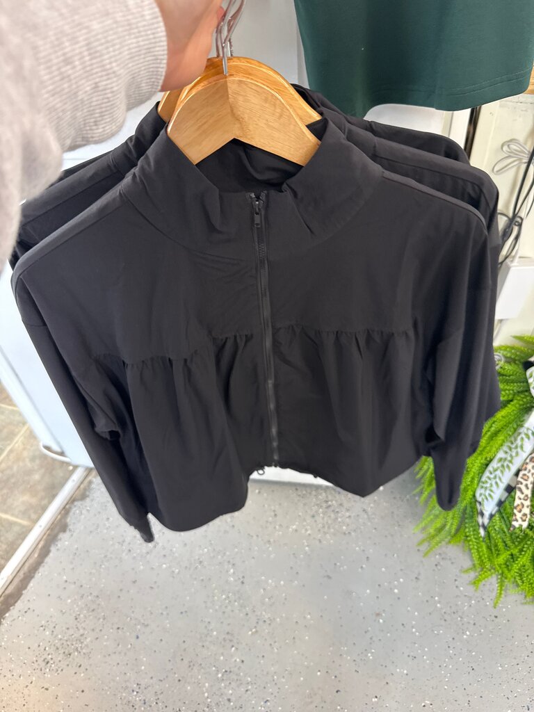 Women's Black Zip-up Jacket