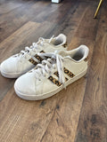 Adidas White and Leopard Print Sneakers