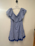 Free The Roses Blue Gingham Dress with Ruffle and Tassels