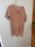 Women's Lace-Up Short Sleeve Top