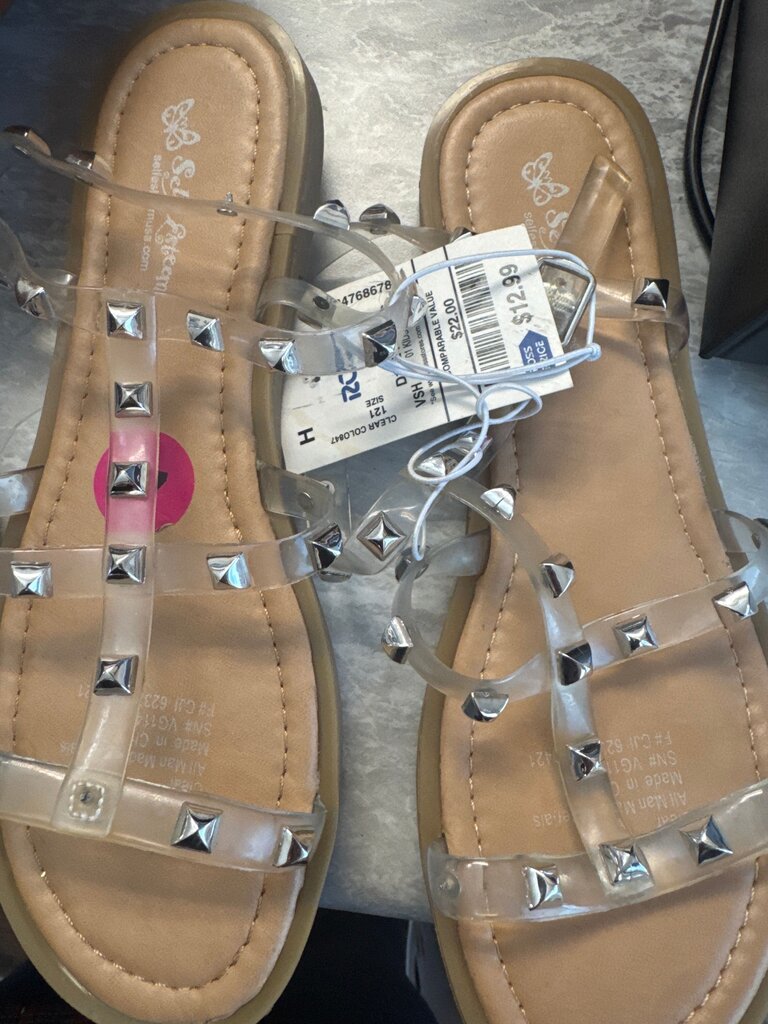 Clear Strap Stylish Sandals with Studs