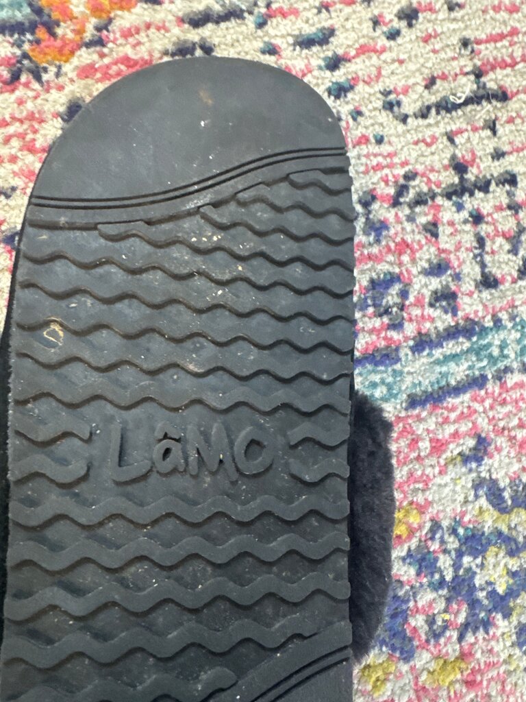 Lamo Black Fur Slippers