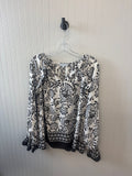 Black and White Floral Print Top