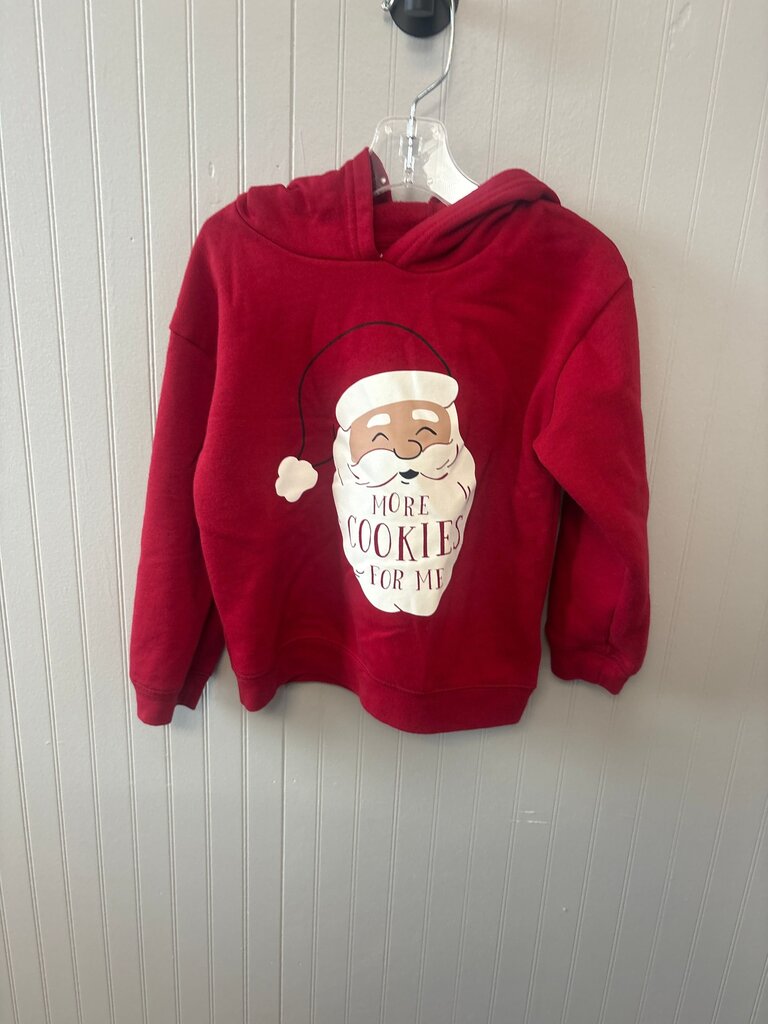 Red Santa Hoodie with 'More Cookies for Me' Print