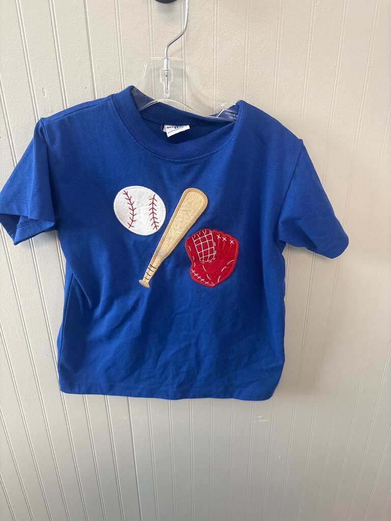 Kids Blue Baseball Themed T-Shirt