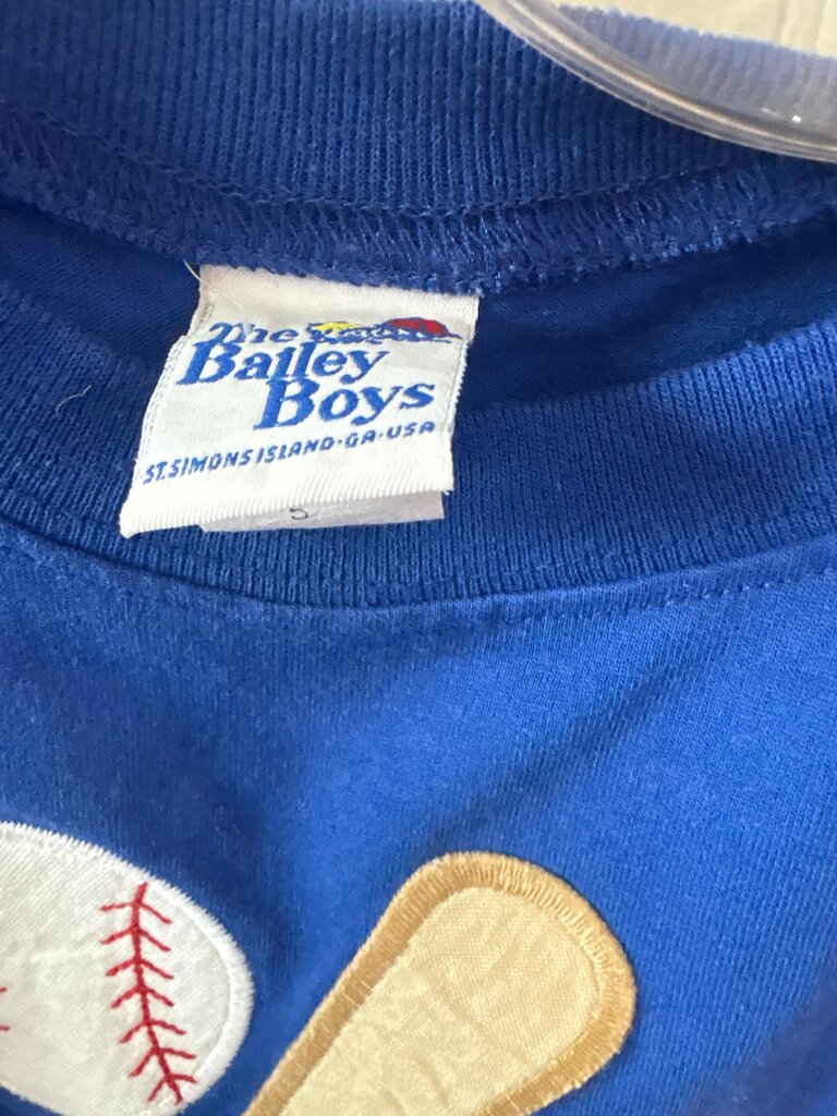 Kids Blue Baseball Themed T-Shirt