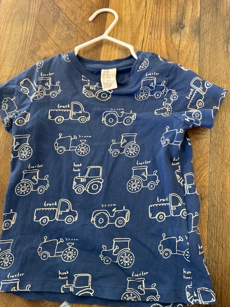 Blue Tractor Print T-Shirt