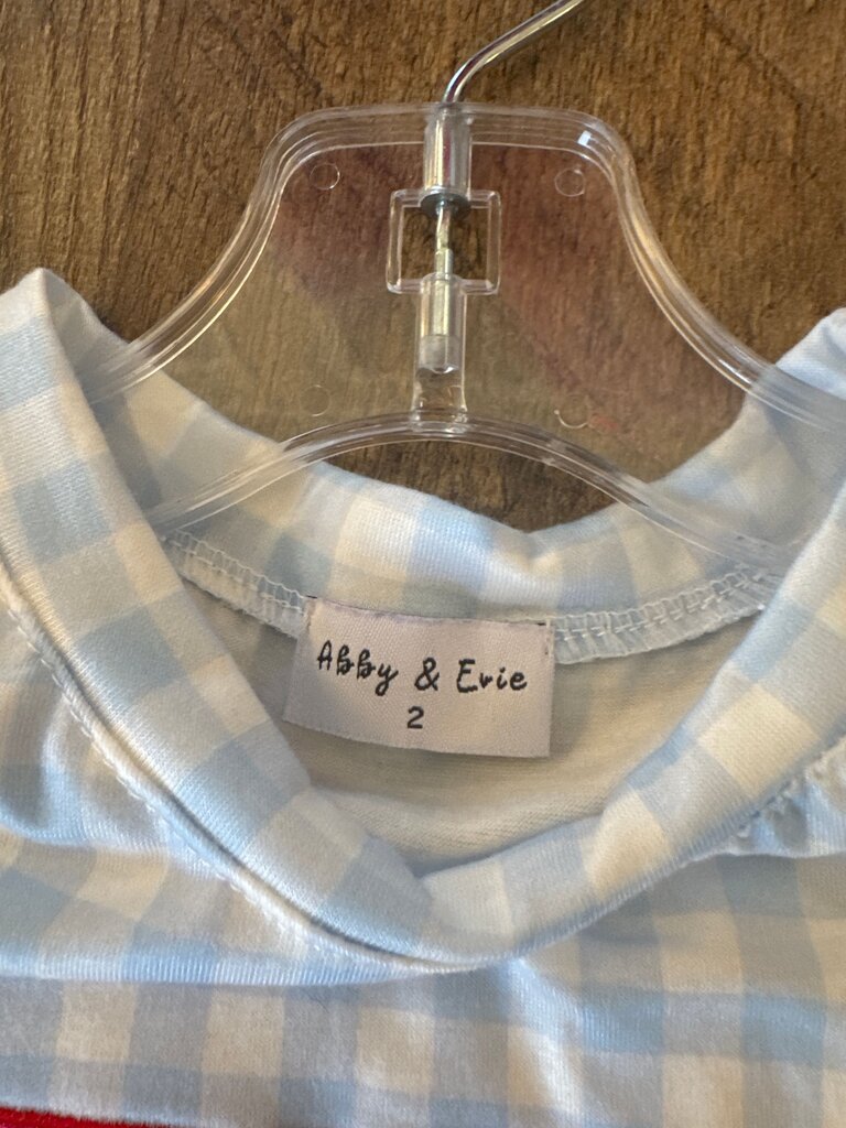 Abby & Evie Blue Checkered T-Shirt