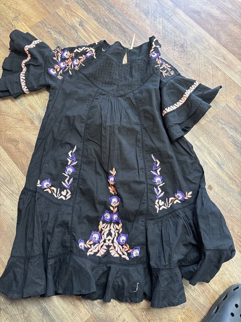 Black Embroidered Women's Dress