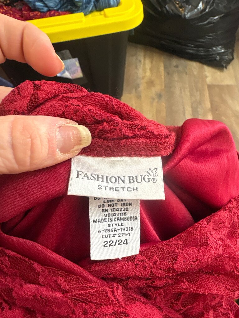 Fashion Bug Red Lace Top