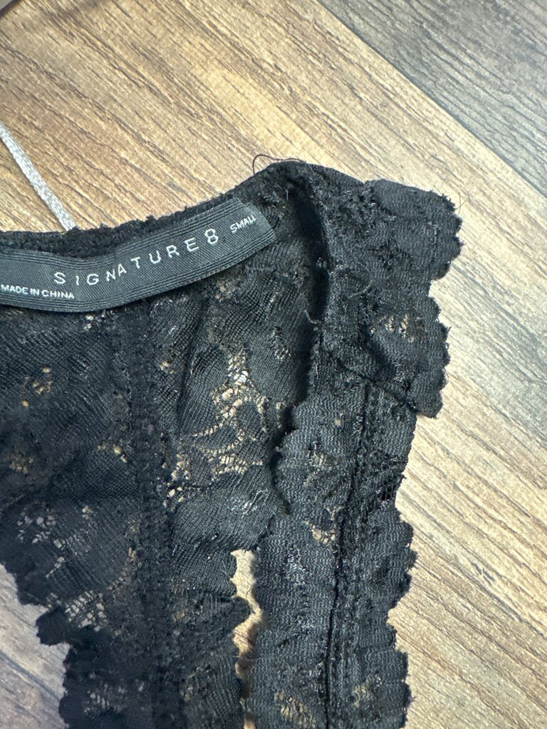 Signature 8 Women's Black Lace Top