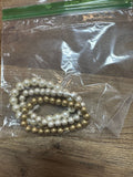 Gold and White Beaded Bracelet