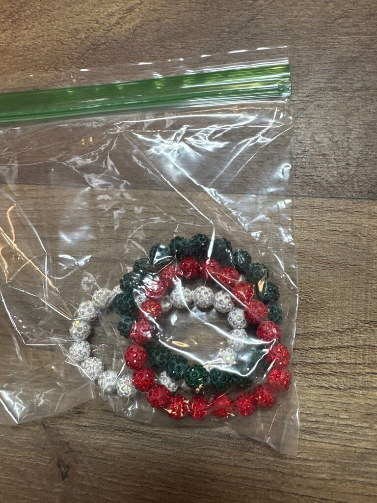 Colorful Holiday Beaded Bracelets Set