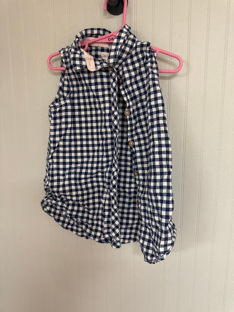 Cat & Jack Navy Gingham Toddler Top