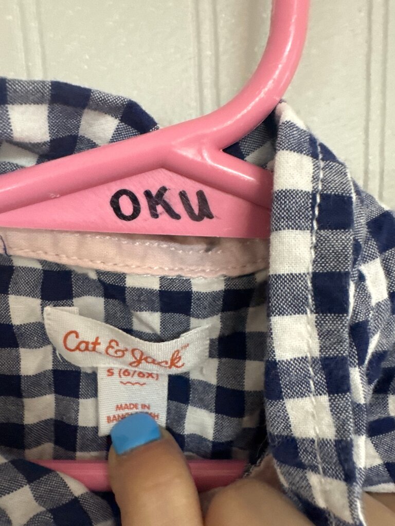 Cat & Jack Navy Gingham Toddler Top
