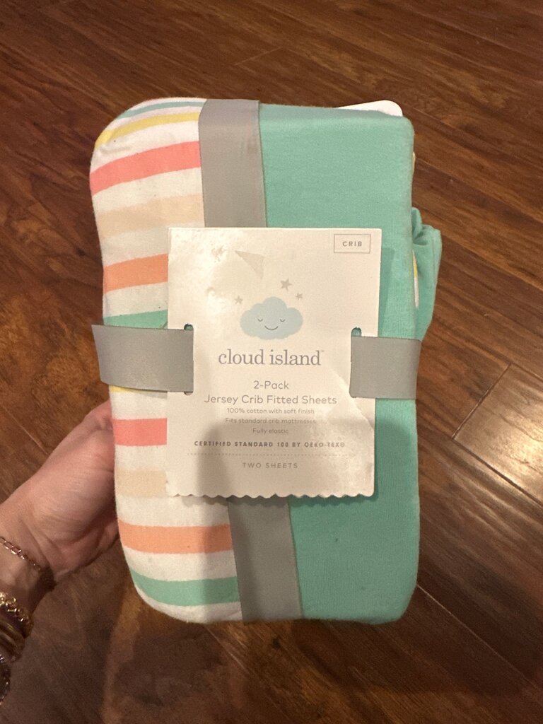 Cloud Island 2-Pack Jersey Crib Fitted Sheets
