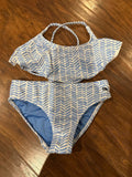 Girls' Blue Patterned Swimsuit Set