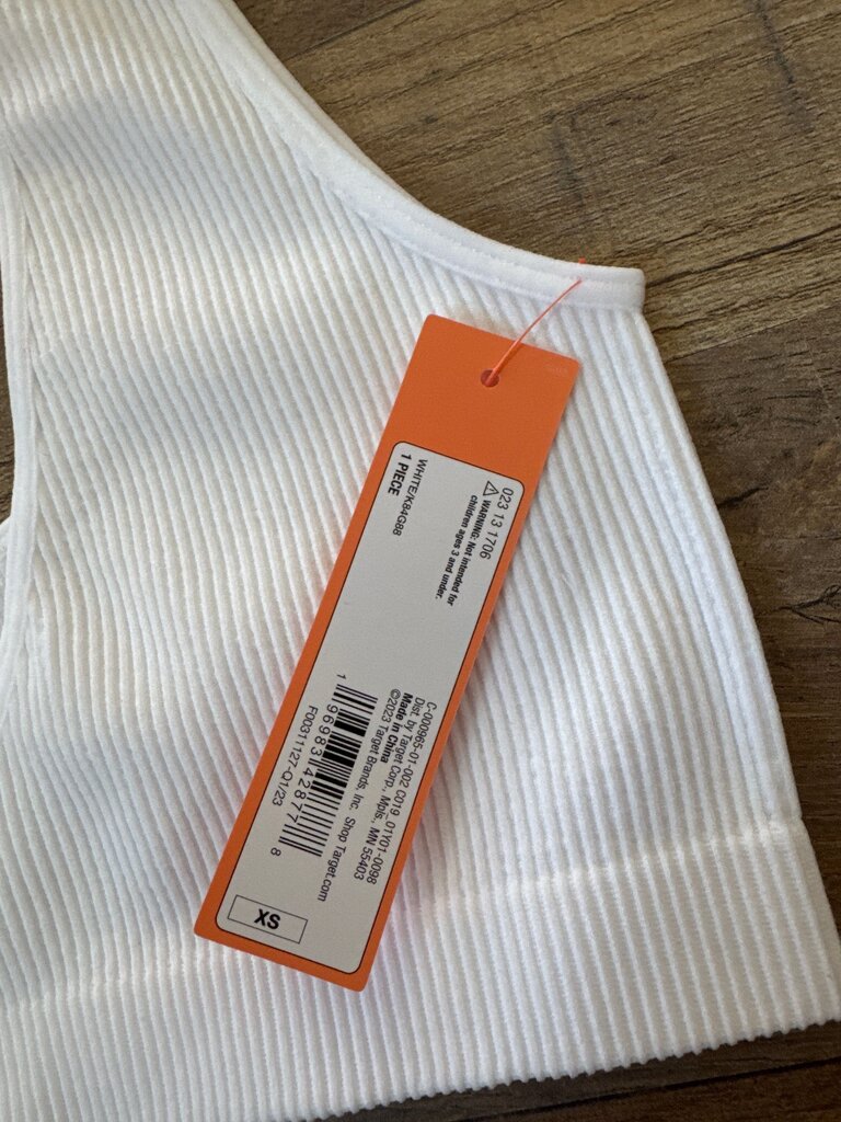 White Ribbed Bralette
